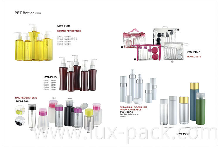 Empty Plastic Bottles Containers with aluminum Cap For Shampoo Pet Plastic Bottles